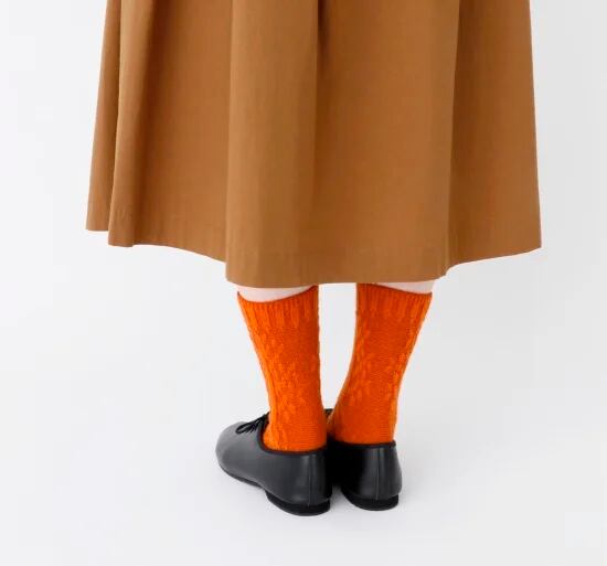 FrenchBull フレンチブル アップルツリーソックス アンゴラ混の凹凸感の有る柄が素敵です【送料一律150円~】