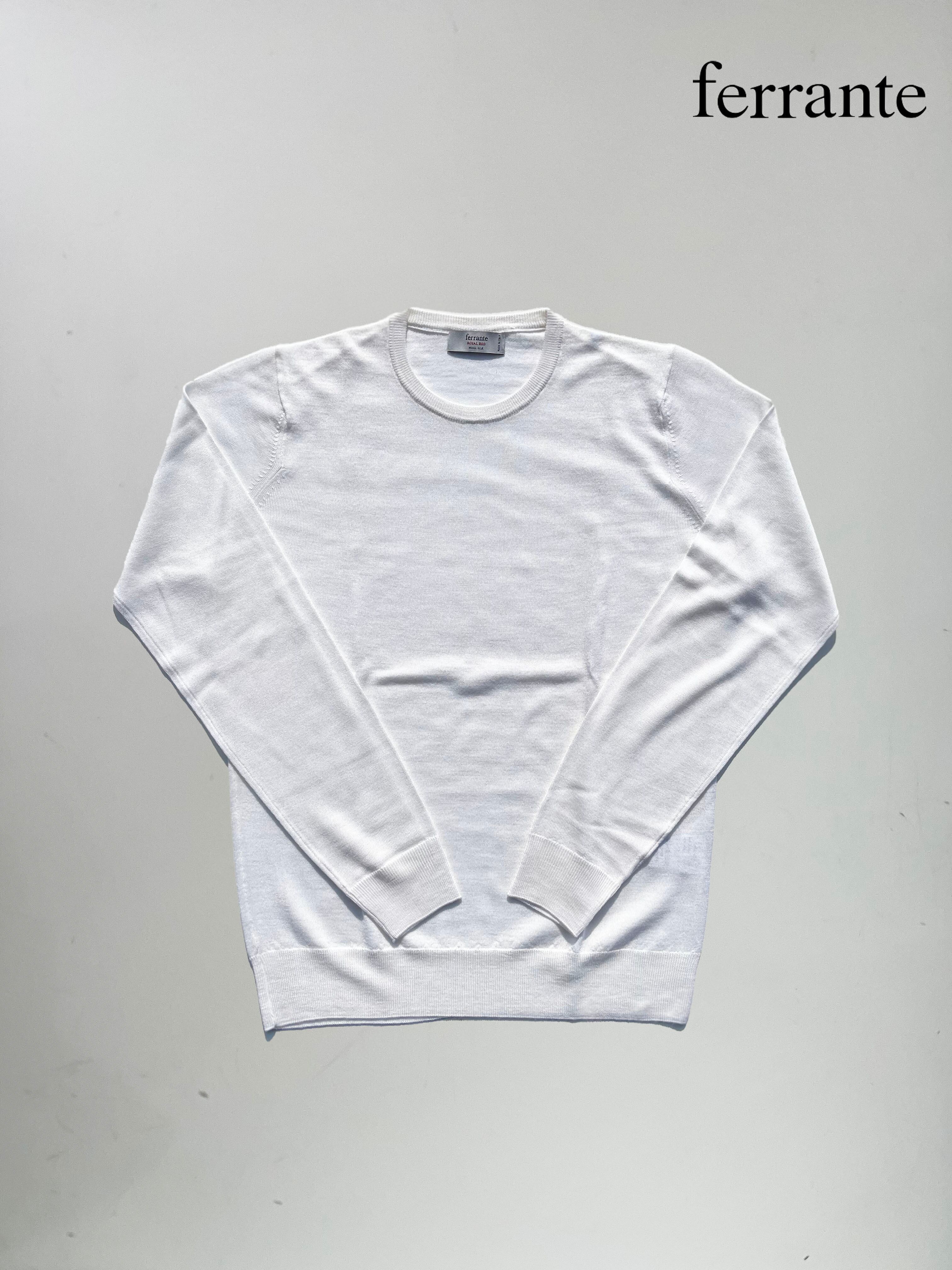 ZANONE（ザノーネ）5ゲージ クルーネックニット WHITE（ホワイト） | Leone