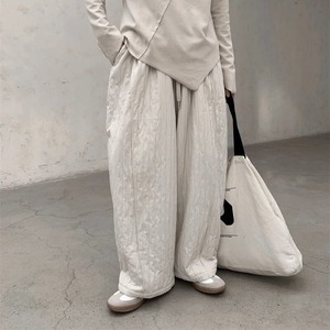 Embossed Pleats Loose Pants【TR3192】