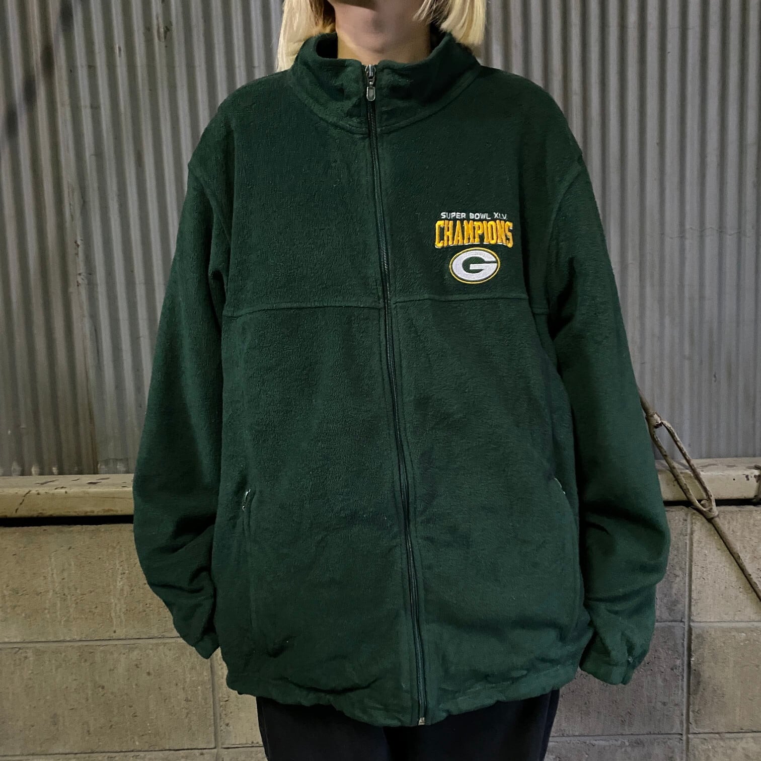 【パッカーズ】NFL グリーンベイ・パッカーズ フリース XL NFL グリーンベイ・パッカーズ チームロゴ刺繍 フリースジャケット