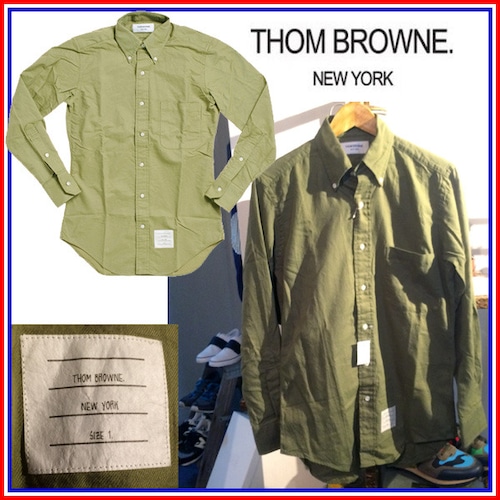 THOM BROWNE トムブラウン ボタンダウンシャツ ミリタリー色 1　