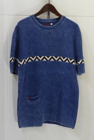 BLUE BLUE INDIGO WAFFLE TEE
