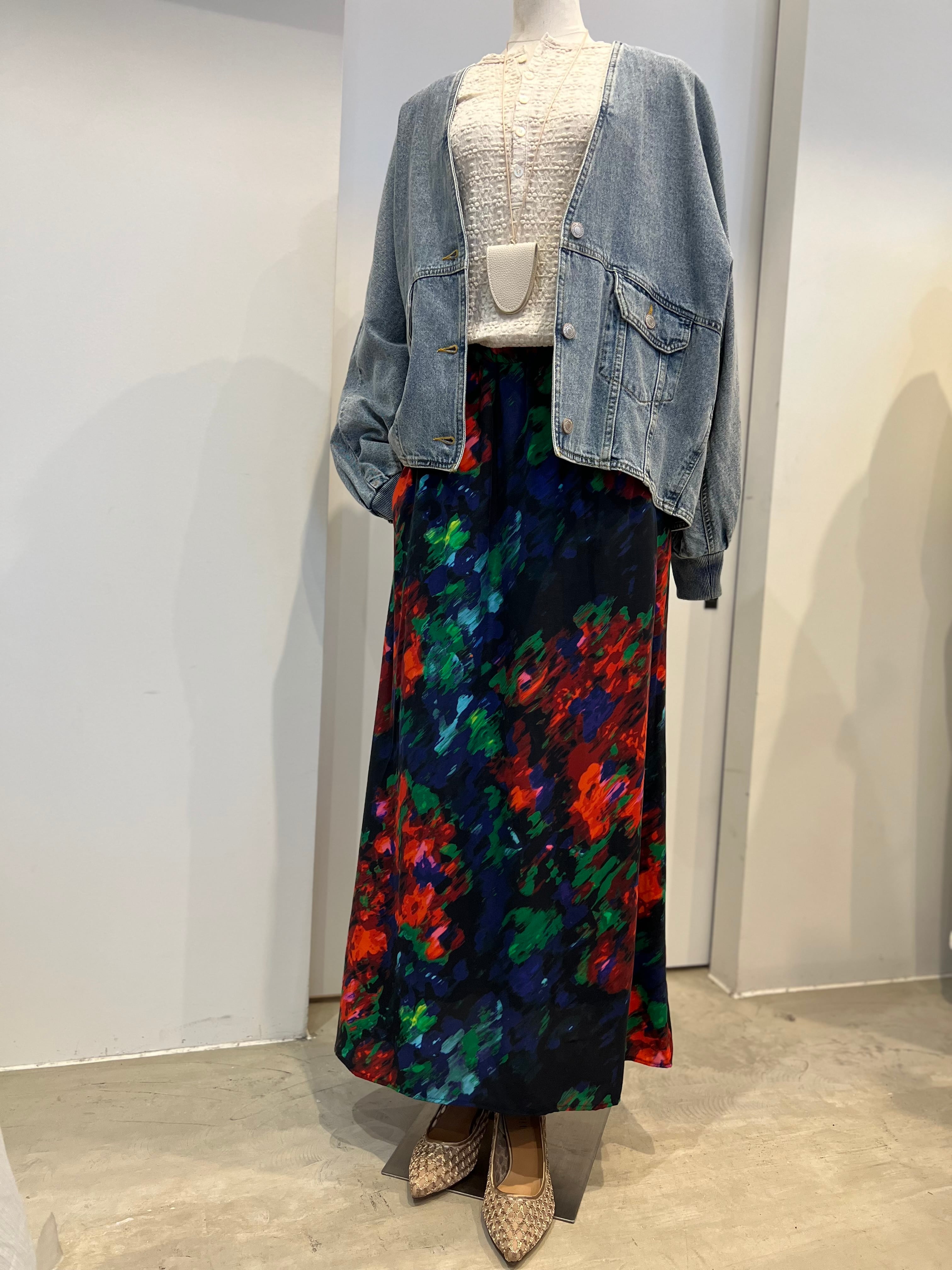 【LEMELANGE】プリントロングスカート 8613301