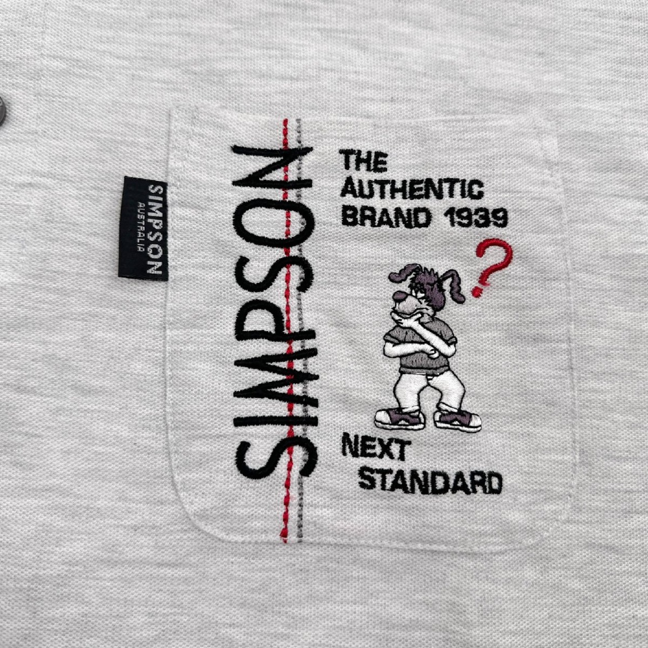 SIMPSON シンプソン キャラ刺繍入り 半袖 ポロシャツ サイズ M /杢 グレー/メンズ