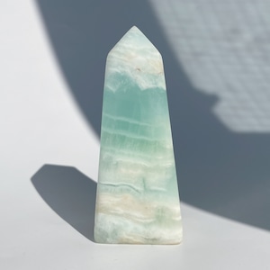 【高品質】カリビアンブルーカルサイト タワー03◇ Caribbian Blue Calcite ◇天然石・鉱物・パワーストーン