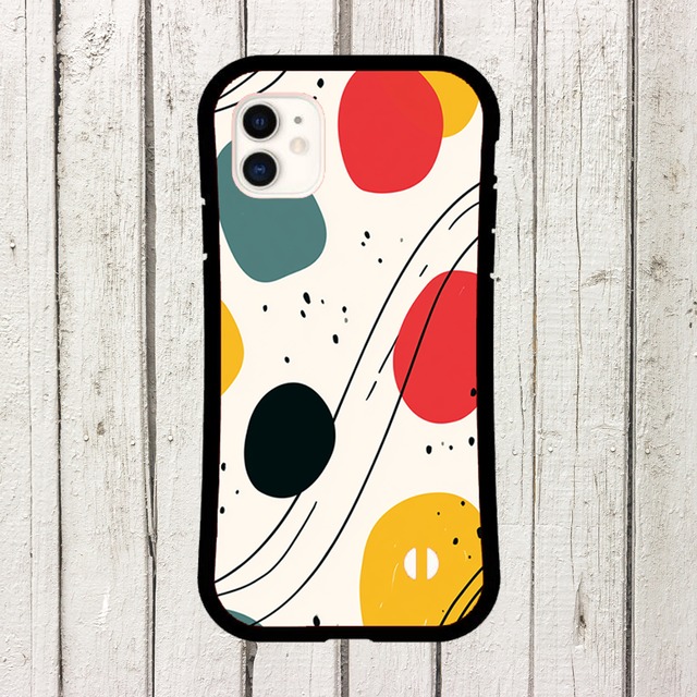受注生産 iPhoneケース 丸と線のミニマル抽象｜ポップアート PABS051A