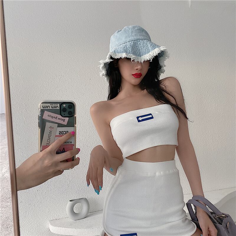 サマーニットストレッチトップス ハイウェストウェスト薄手スカート エラスティック 伸縮 夏物 ドラファッションホール68878374976