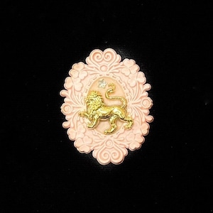 Zodiac sign brooch: Leo / pink