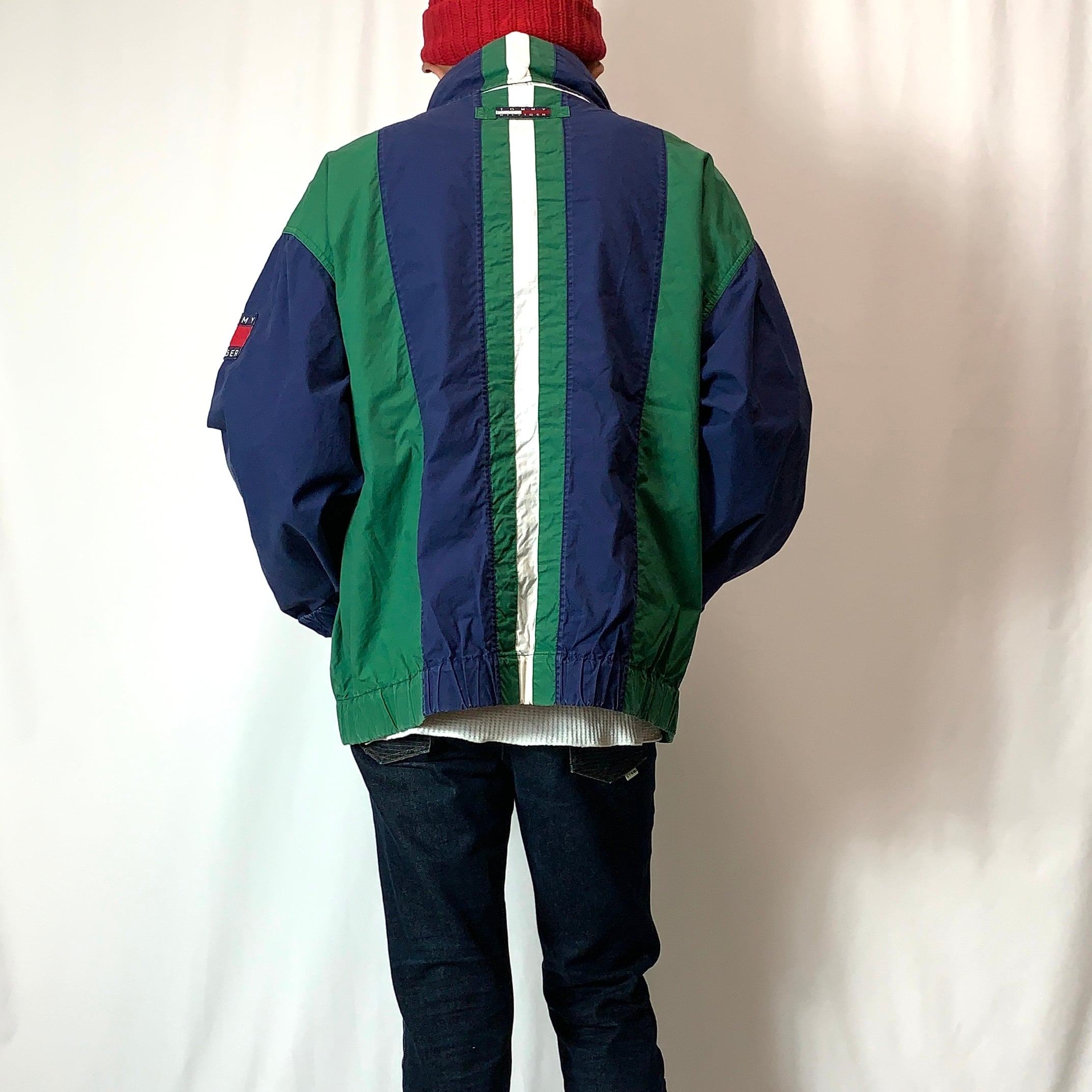 vintage old 90s TOMMY HILFIGER cotton blousonトミーヒルフィガー