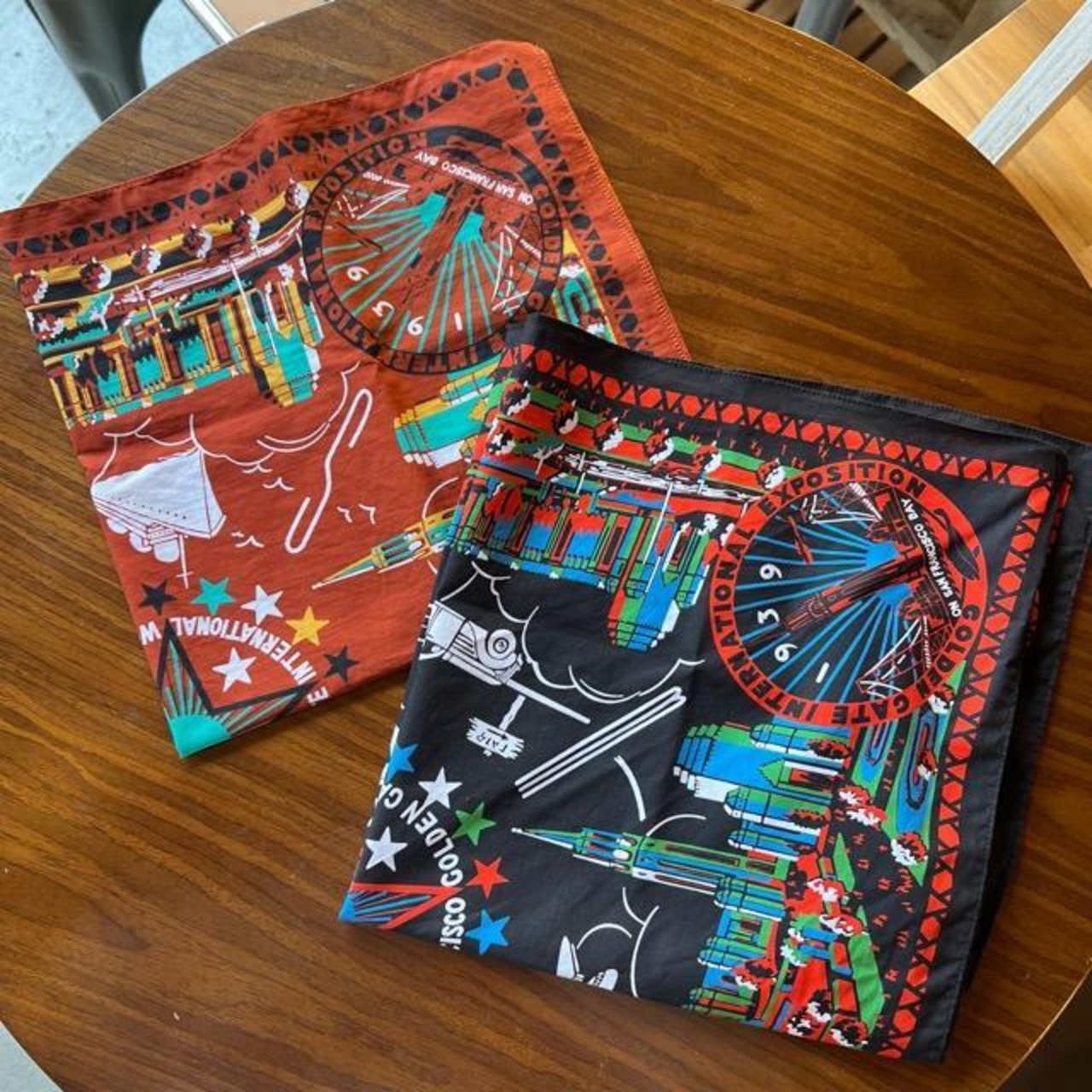TOPANGA accessory One-wash cotton bandana　1939　Brown　バンダナ　小物　ランチクロス　ハンカチ　スカーフ　ギフト　プレゼント