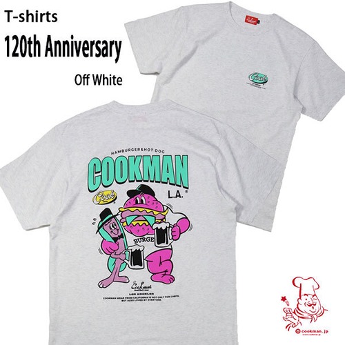 Cookman T-shirts 120th Anniversary Off White クックマン Tシャツ 120thアニバーサリー オフホワイト UNISEX 男女兼用 アメリカ