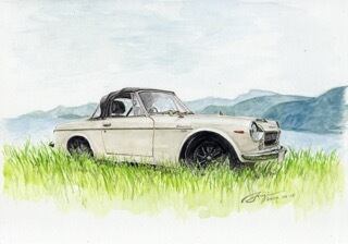 高画質水彩イラストデータ(MAZDA RX-7) | PETROLHEAD STUDIO