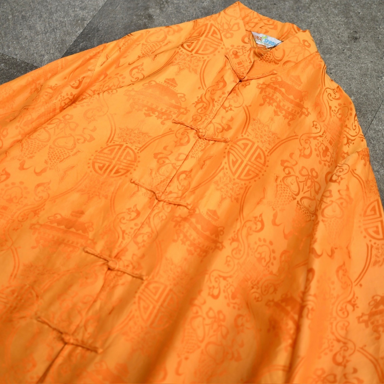 silk×rayon pattern china shirt