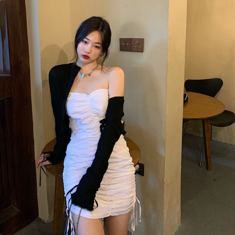 アイスシルク薄手長袖日焼け止めニットスモールカーディガンジャケットレディース2020年夏新作ショートブラックアウタージャケット ブラックストロベリース82433862221