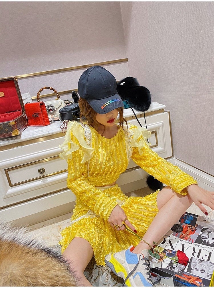 ☆【2カラー】【セットアップ】ミニスカート スーツ ツーピース