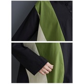 カラーブロック 切替 シャツワンピース  00055