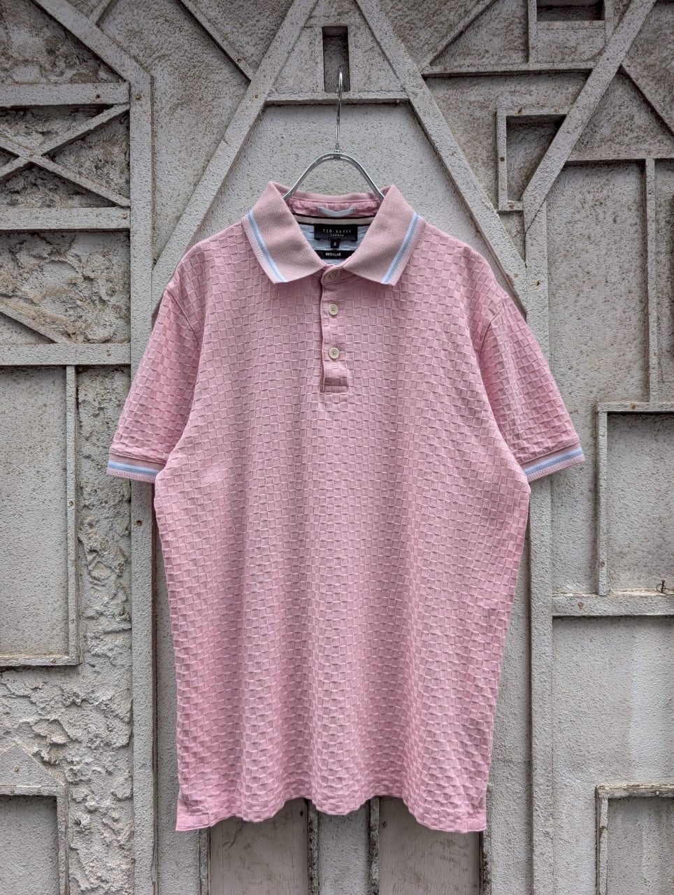"TED BAKER" basket weave knit polo shirt