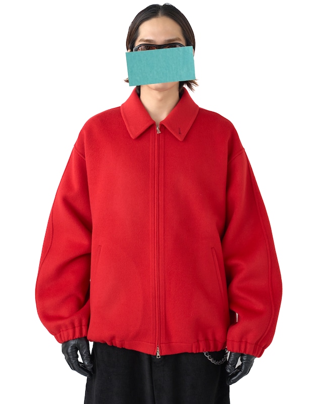 ssstein "W/CA DOUBLE FACE CLOTH ZIP JACKET〔RED〕"