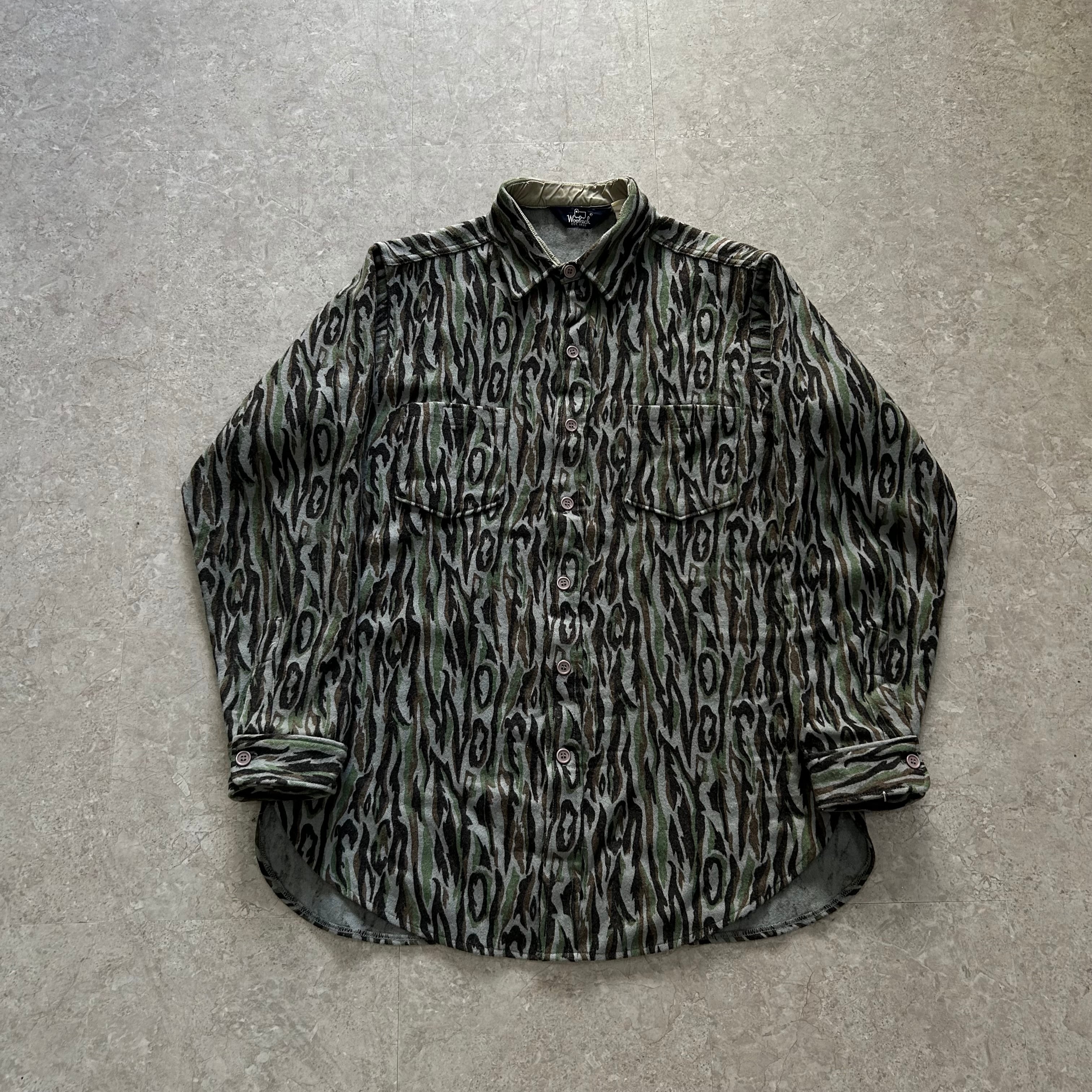 80s Woolrich Shadow Bark camouflage L/S wool shirt【仙台店】