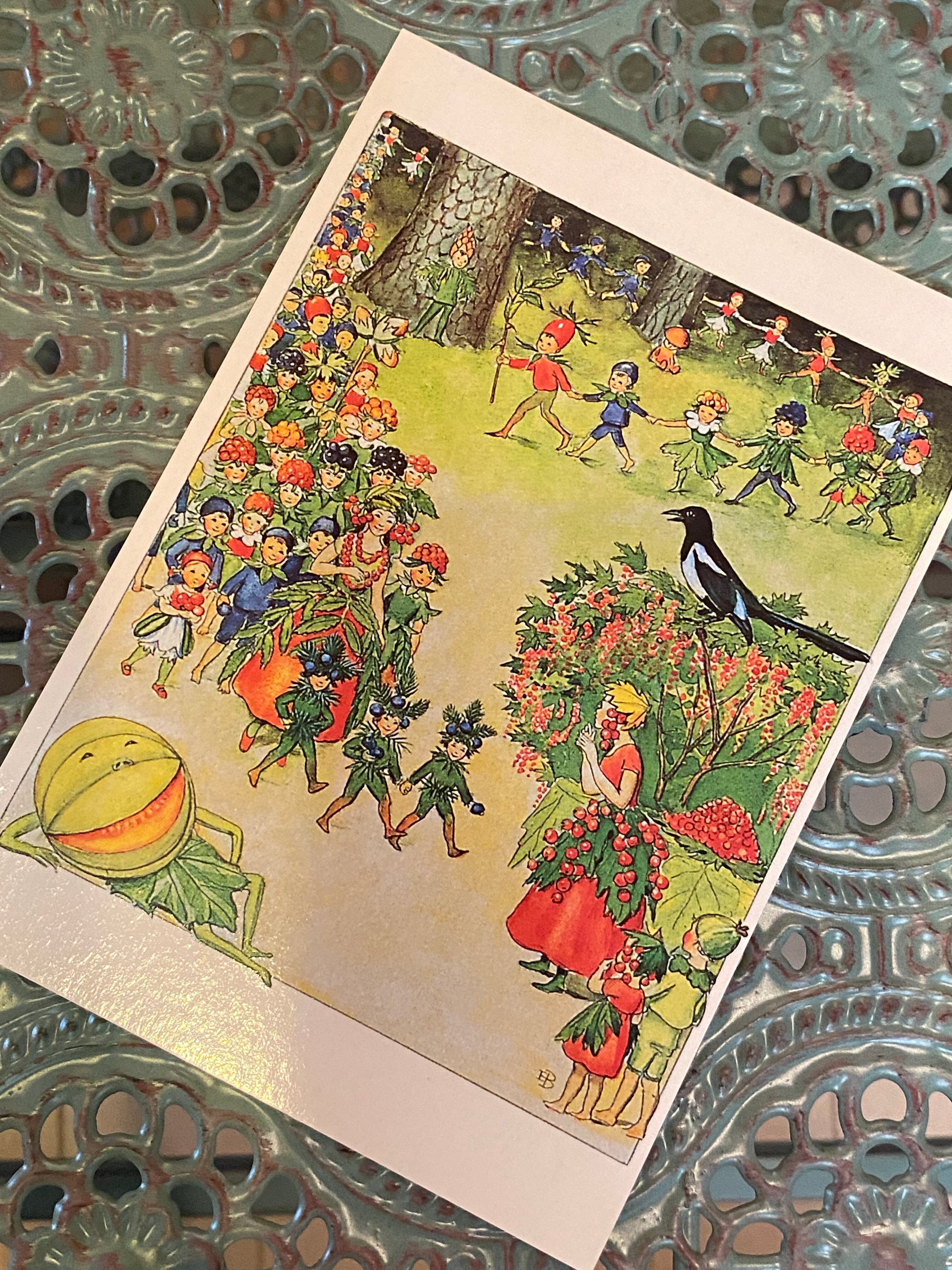 北欧 絵本作家 いちねんのうた エルサベスコフ ポストカード スウェーデン 小人 コビト コチカーニバル