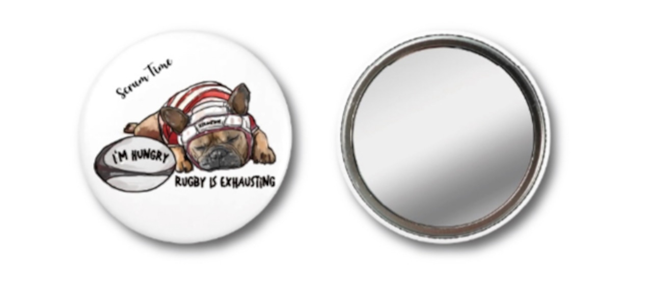 RUGBY FRENCH BULLDOG ポケットミラー