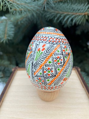 装飾用プィサンカ（イースターエッグ）with stand　コロミヤ博物館モデル