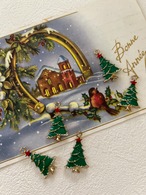 輸入デザインパーツクリスマスツリー 25mm チャーム アクセサリーパーツ デコレーション材 ホリデーシーズン Noel