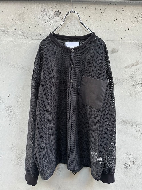 『VOAAOV』Russell Lace Henry Shirt Pullover / BLACK