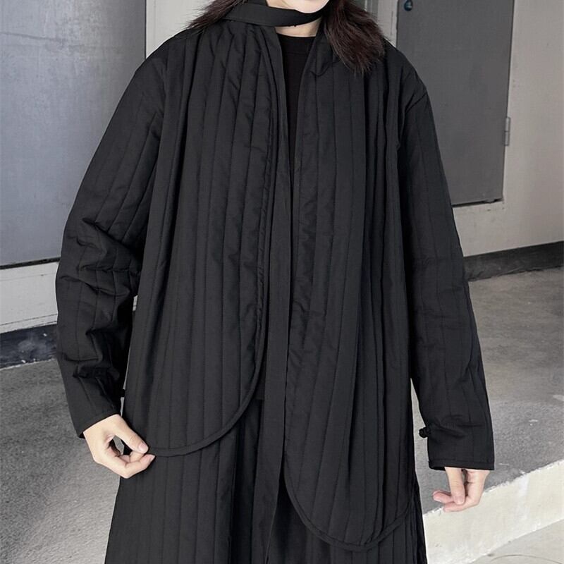 Asymemtry Ribbon Pleats Jacket【TR3255】