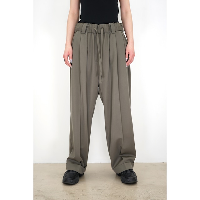 [Blanc YM] (ブランワイエム) BL-23S-WET Wide Easy Trousers (gray)