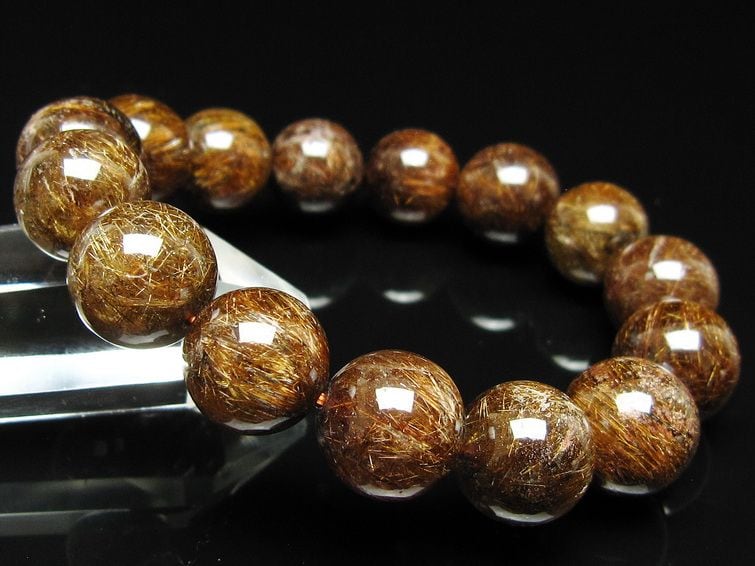 【超特価】ブロンズルチル　ヴィーナスヘアールチル　約14mm ルチルクォーツ ブレスレット 14mm ブロンズルチル ブレス 一点物 111