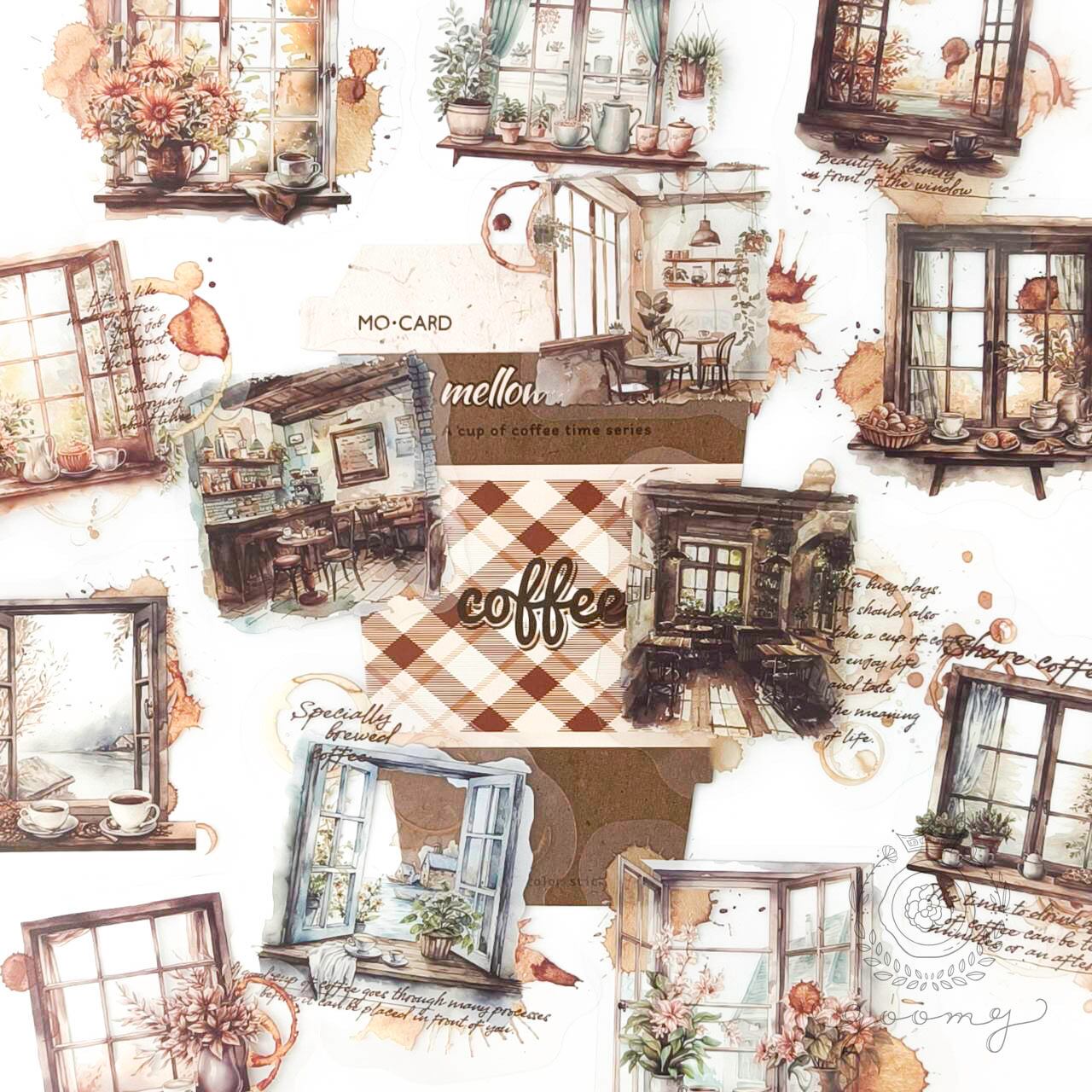 【再入荷】フレークシール A cup of coffee time 1 <S954>