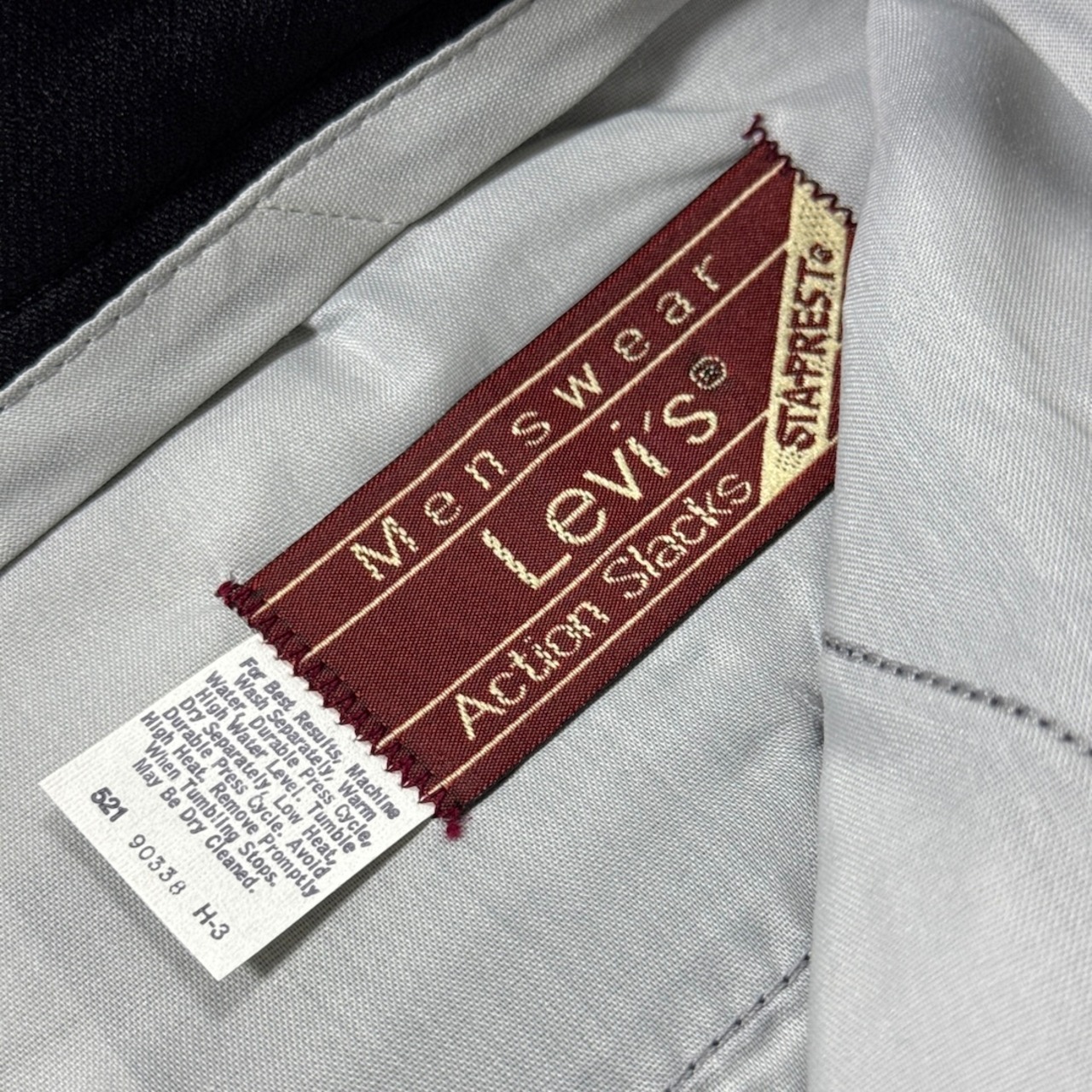 【DEAD STOCK】80s Levi's ACTION SLACKS STA-PREST Black W38L29 古着 - 11