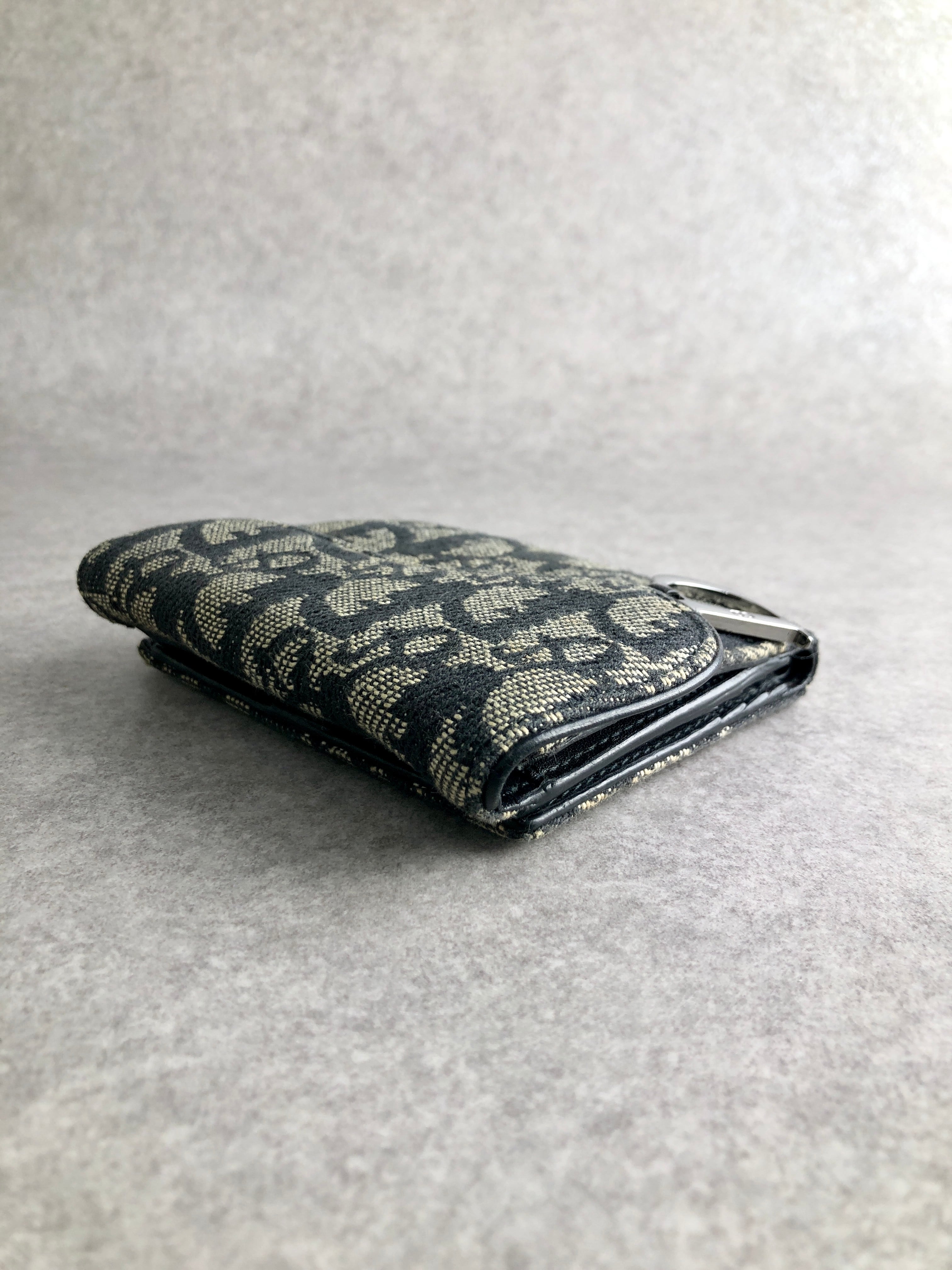 クリスチャンディオール トロッター 長財布 ネイビー ロゴ金具 ヴィンテージ Christian Dior クリスチャン ディオール トロッター 財布 ネイビー D