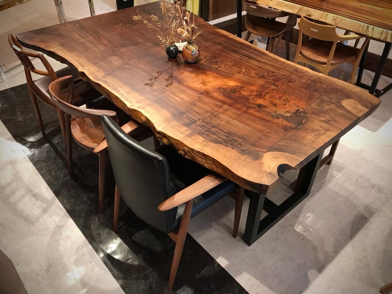 ★新品・送料込★2024年Ver. SY-07 クラロ ウォールナット クラロウォールナット_2100×1300-1040-970×50_横浜元町店_テーブル天板