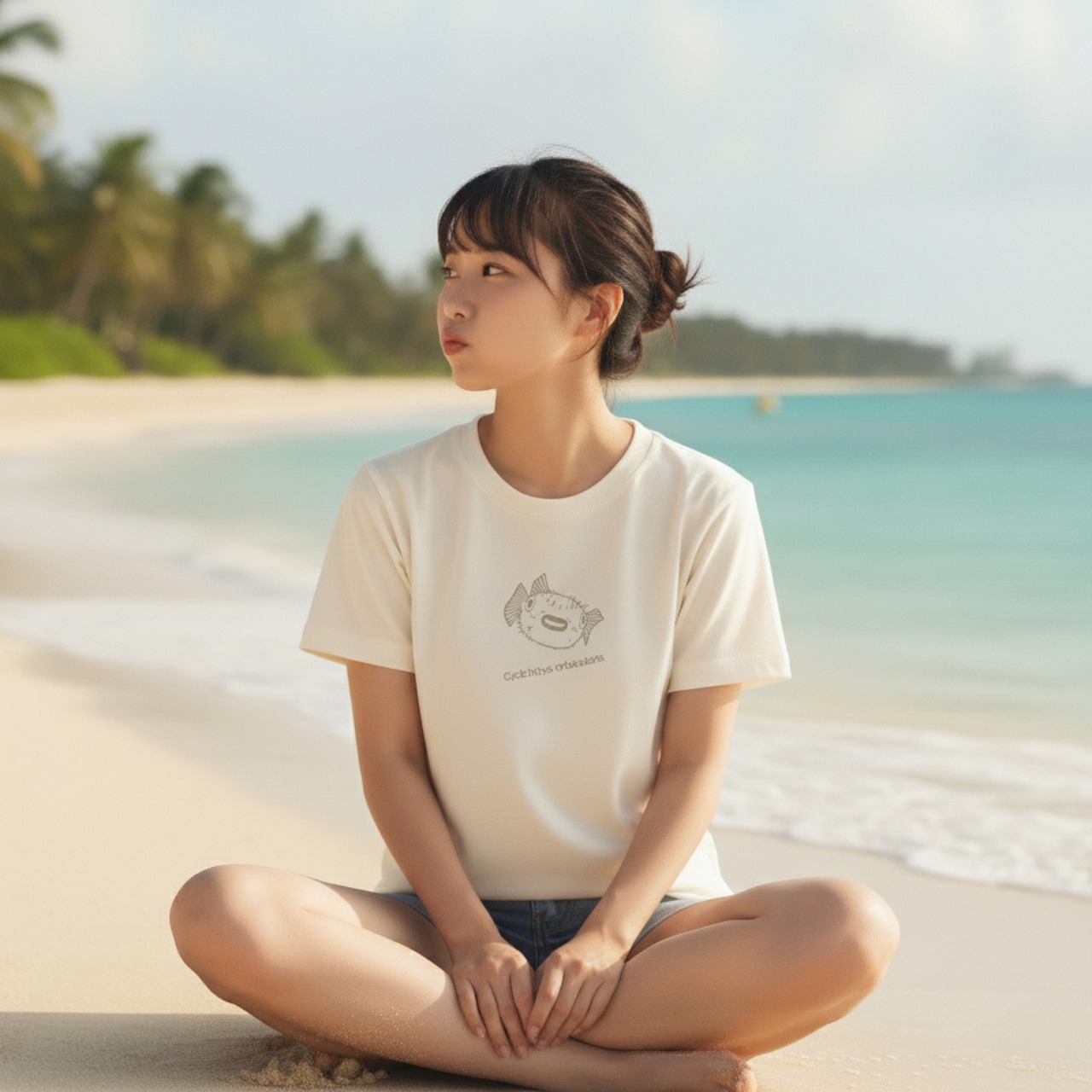 メイタイシガキフグ-Tシャツ・レディース(ホワイト) - 5