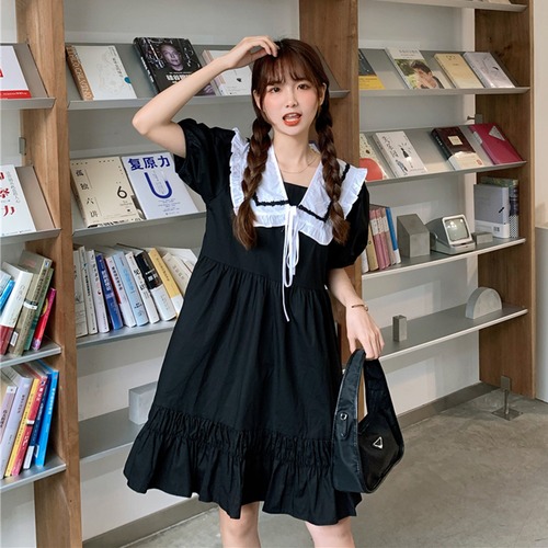 ✞ スカート きれいめ☆ネイビーレーススリーブ スクウェア ✞ゴスロリ SM ミリ 甘ロリ クラロリ 和ロリ エレガント 黒ロリ 姫ロリ 華ロリ BB-BB5771451