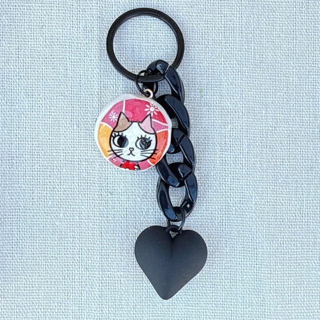 北千住専門お土産屋さん 　オリジナルふじこちゃんブラックチャーム(3.4cm)