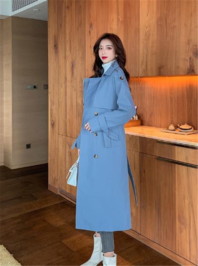 韓国ファッション シンプル トレンチコート 快適である 大人気 中・長セクション