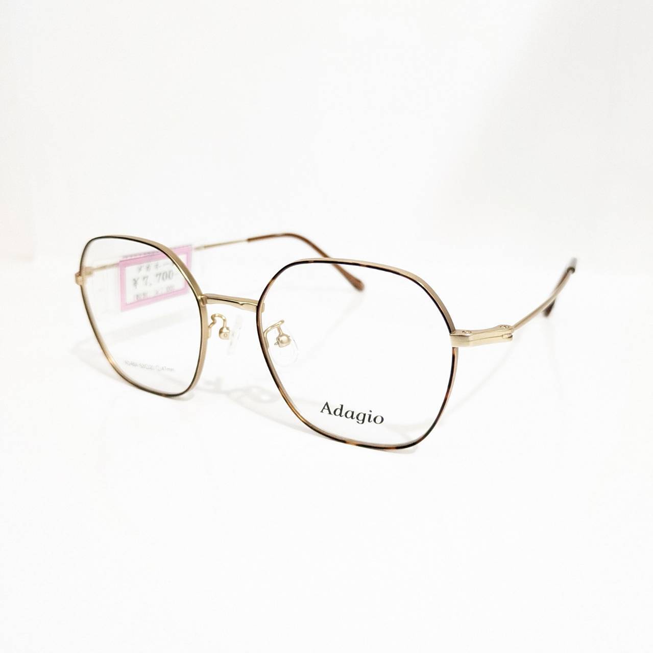 【Adagio】多角形メタルフレーム ゴールド・デミブラウン