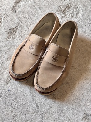 10s STUSSY DELUXE × Timberland/Wedge Loafer/US10/28.0cm/ウェッジロ－ファ－/SSリンクロゴ/ベージュ/レザ－シュ－ズ/ティンバーランドコラボ/ステューシー