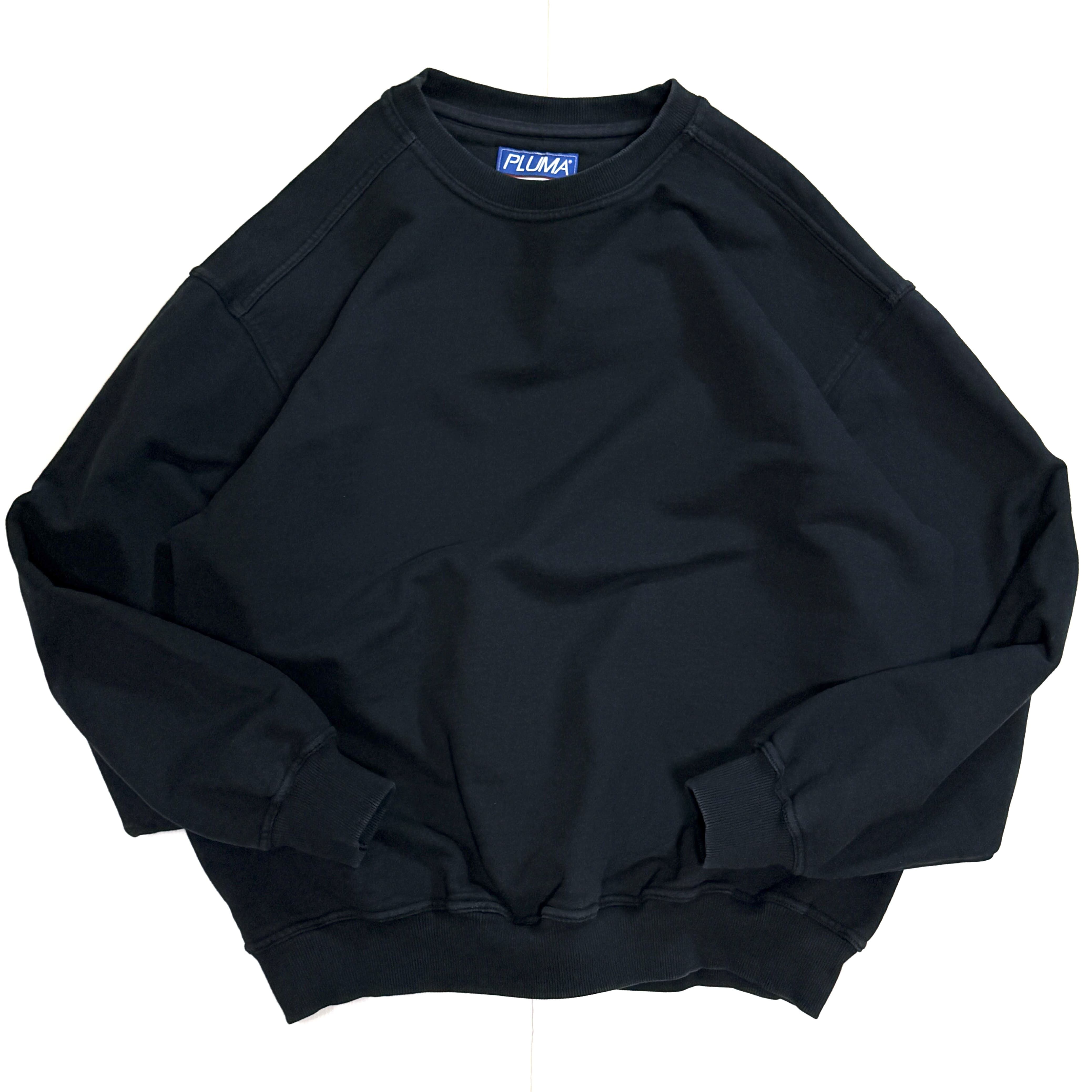 90s〜 USA製　ラッセルアスレチック 無地スウェット 前Vガゼット　ブラック 90s〜 USA製 ラッセルアスレチック 無地スウェット 前Vガゼット