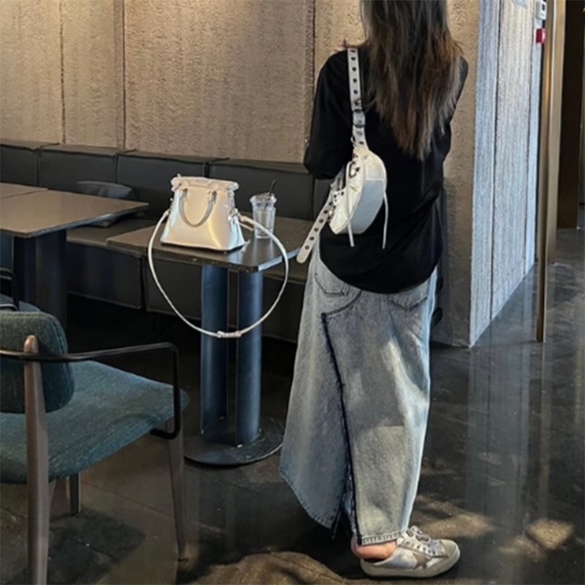 long slit denim skirt　10489