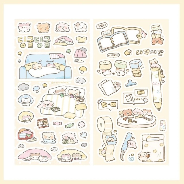 nyung nyung shop 〔sticker set-今日はお出かけしません- 〕