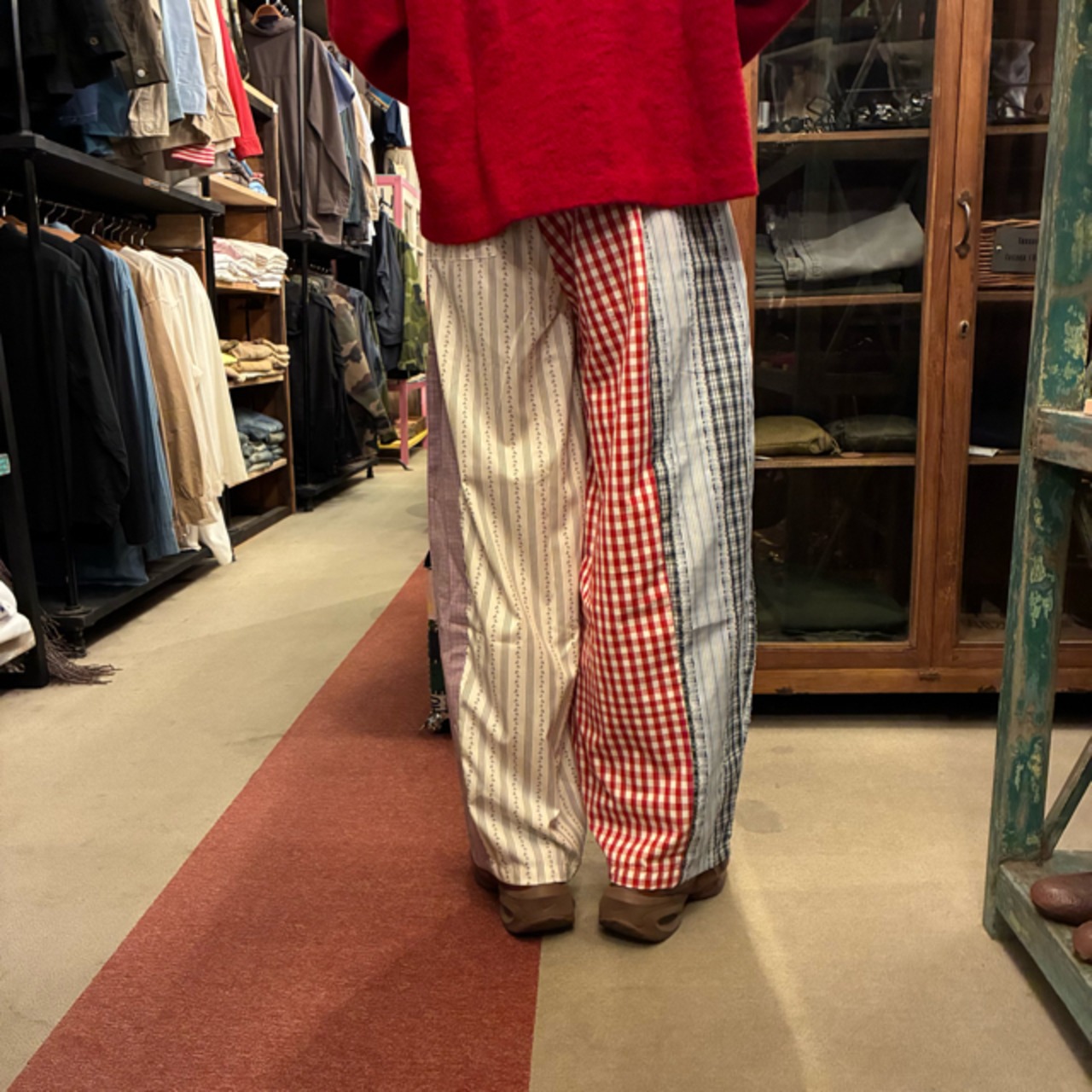 TOPANGA Lady's Patchwork Check Wide Pants　パッチワークチェックワイドパンツ