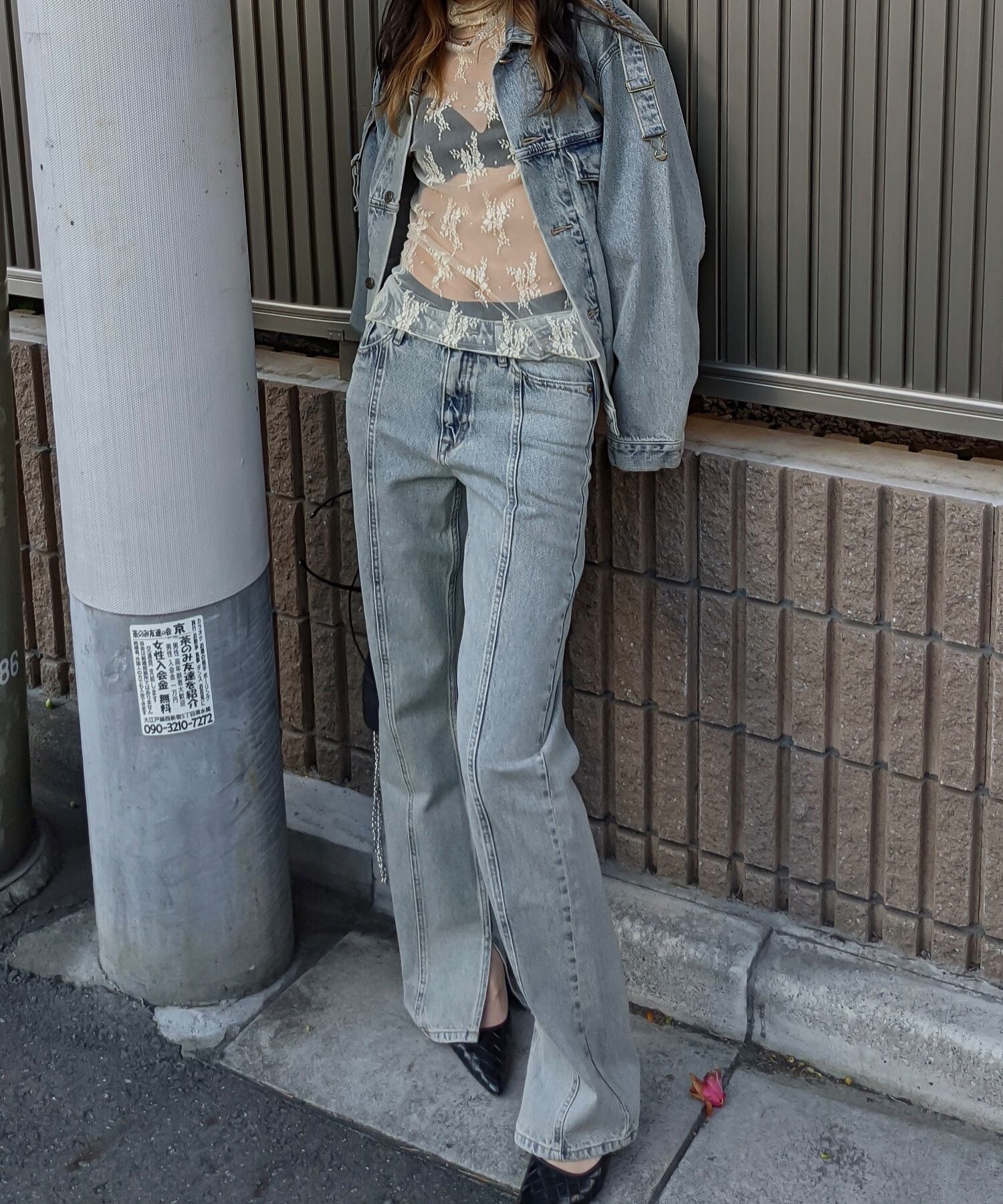 Switching slit vintage jeans | ACLENT（アクレント）