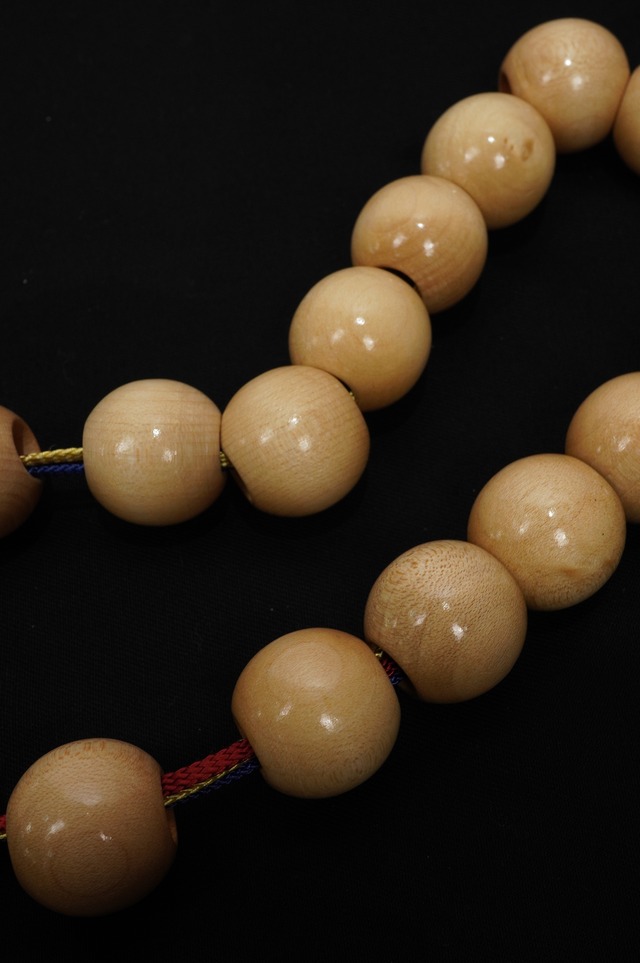 M's Braque/Tricolor Cords Single Wood Necklace