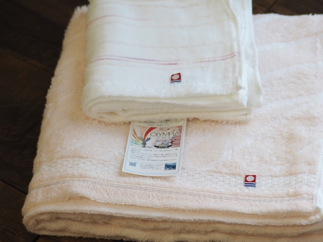 今治タオルセット(バスタオル&フェイスタオル)綿100%/OLYMPIA COTTON使用