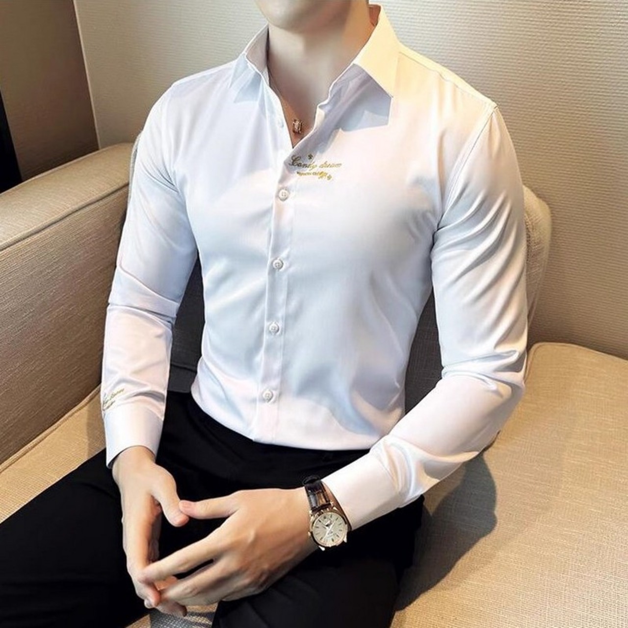 embroidered formal shirt tops 00264