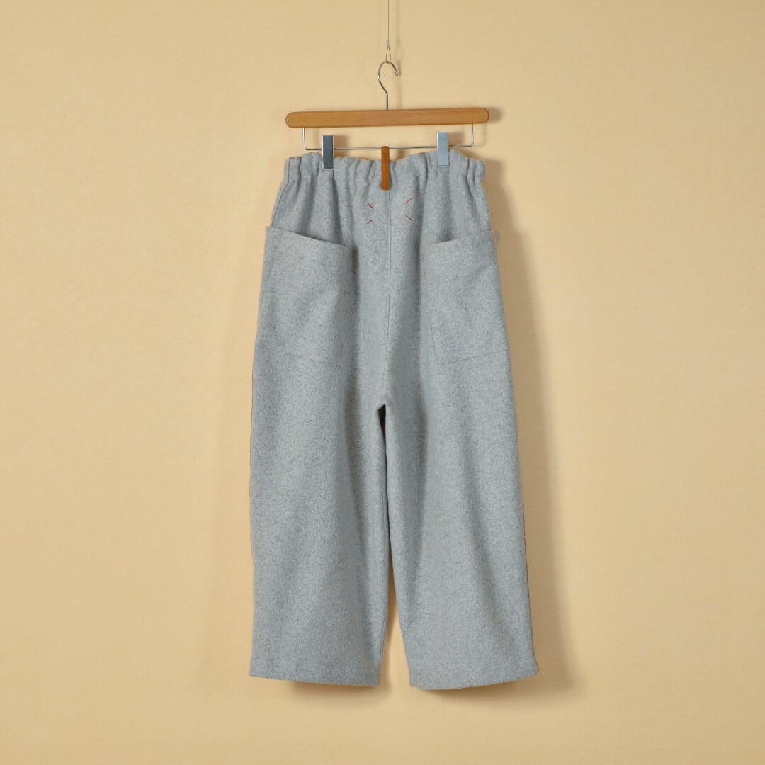 快晴堂 カイセイドウ Girl'sリングウール・斜めポケットワイドパンツ・アッシュグレイ
